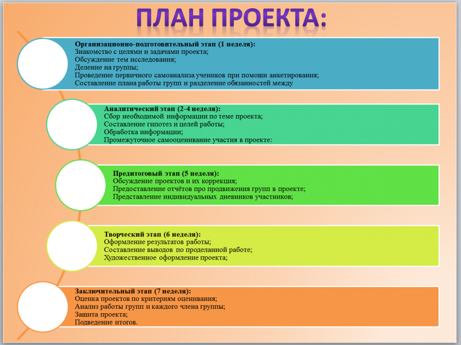 Этапы социального проекта для школьников